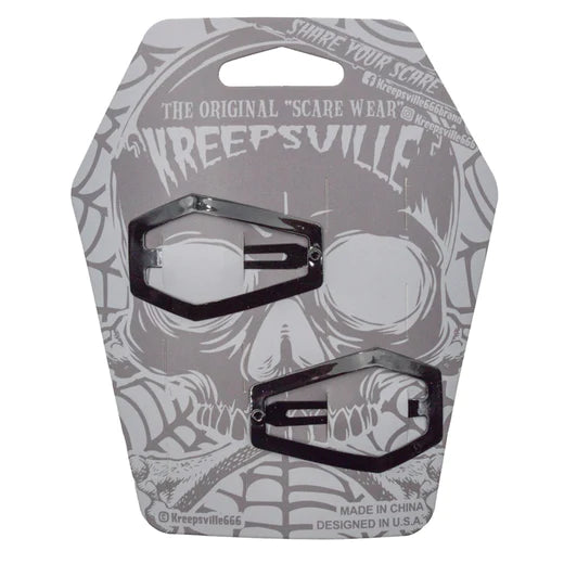 Coffin Snap Hair Clip Black