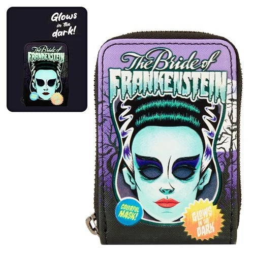 Universal Monsters Bride of Frankenstein Neon Mask Accordion Wallet