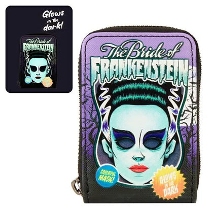 Universal Monsters Bride of Frankenstein Neon Mask Accordion Wallet