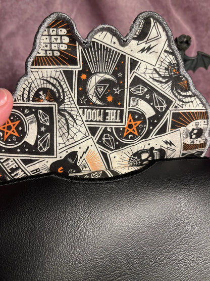 Embroidered Deaths' Head Moth Crossbody Bag. Clutch Purse