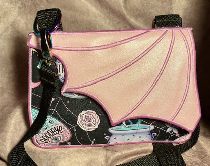Batwing Pastel Goth Crossbody Bag. Clutch Purse